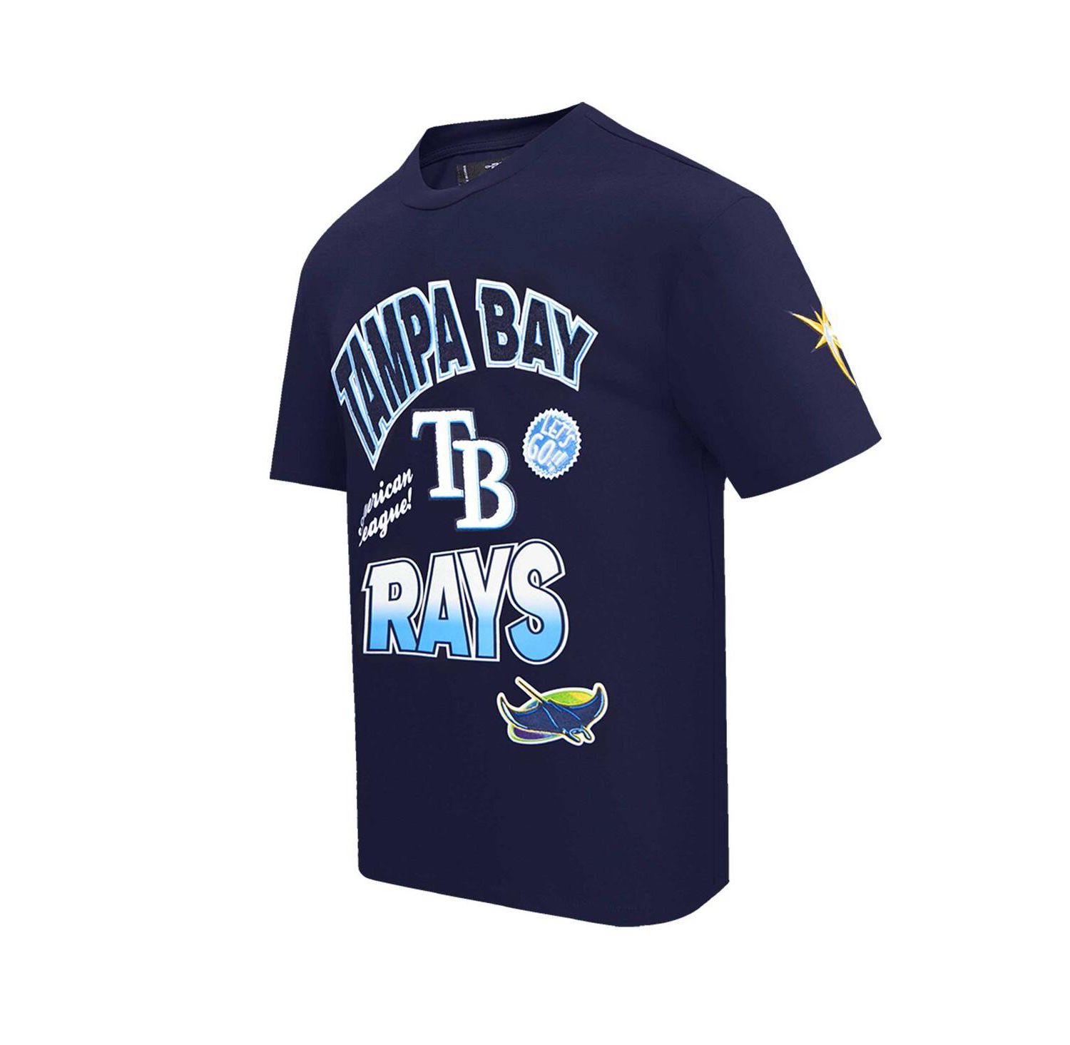 Men's Navy Tampa Bay Rays Turn It Up Dropped Shoulder T-Shirt