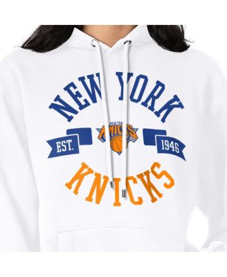 Women's White New York Knicks City Pullover Hoodie