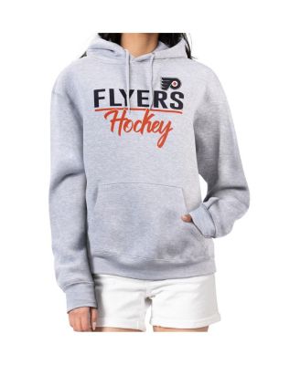 Women's Heather Gray Philadelphia Flyers Team Sport Tri-Blend Fleece Hoodie