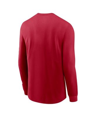 Men's Crimson Oklahoma Sooners Basketball Icon Two-Hit Long Sleeve T-Shirt