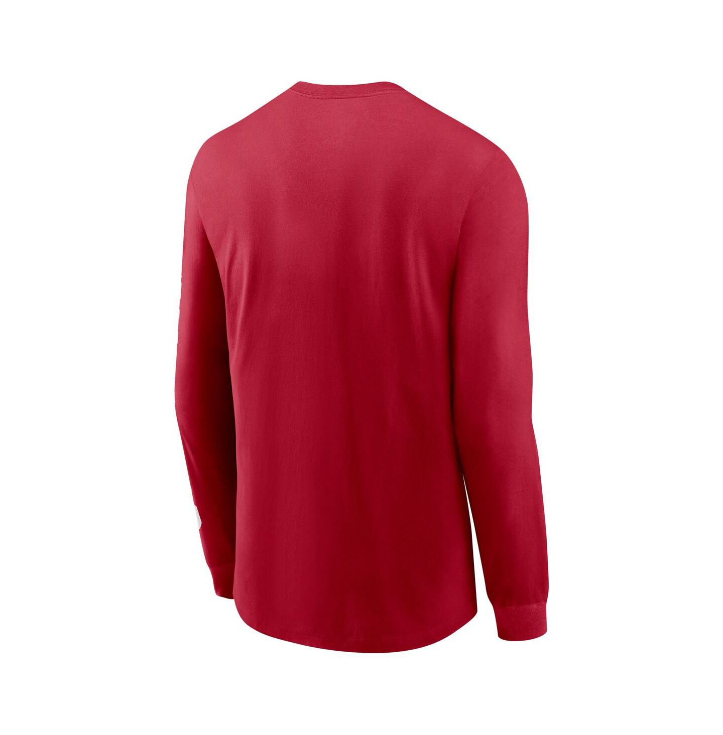Мужская футболка Jordan Crimson Oklahoma Sooners Basketball Icon Two-Hit Long Sleeve — фото 3