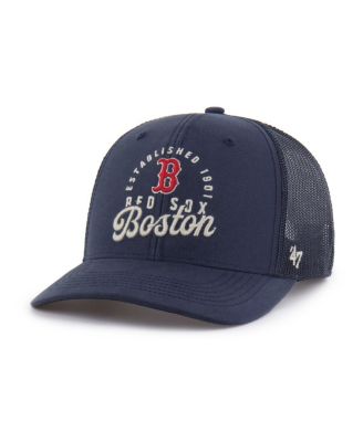 Men's Navy Boston Red Sox Pitstop Trucker Adjustable Hat