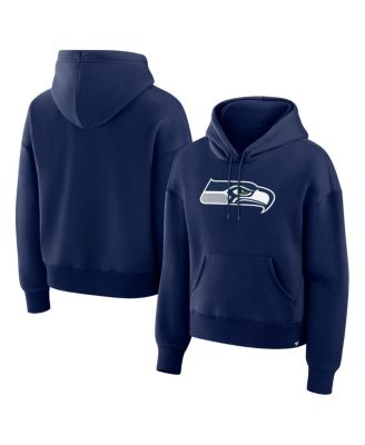 Women's College Navy Seattle Seahawks Relaxed High Hip Essential Legacy Hoodie