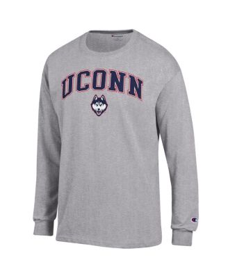 Men's&nbsp;Champion Heather Gray UConn Huskies Arch Over Logo Long Sleeve T-Shirt