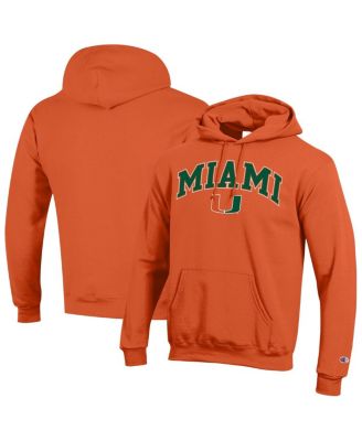 Men's&nbsp;Champion Orange Miami Hurricanes Arch Over Logo Pullover Hoodie