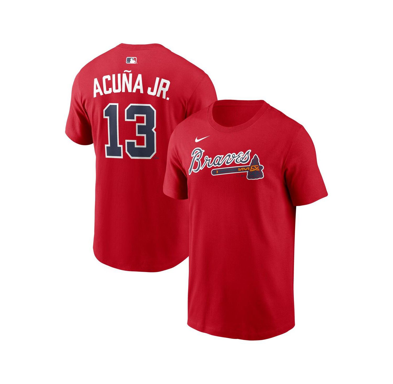 Men's Ronald Acu&ntilde;a Jr. Red Atlanta Braves Home Name & Number T-Shirt
