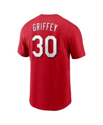 Men's Ken Griffey Jr. Red Cincinnati Reds Cooperstown Collection Name & Number T-Shirt