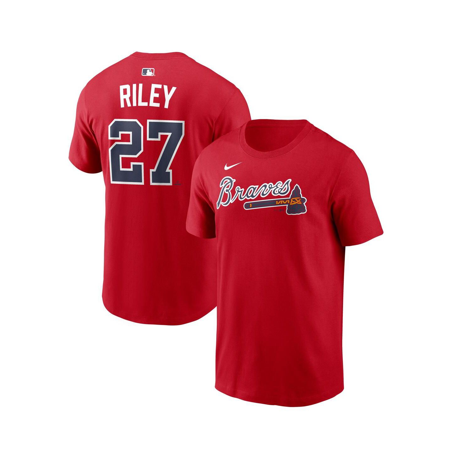 Мужская футболка Nike Austin Riley Red Atlanta Braves Home Name & Number — фото 1