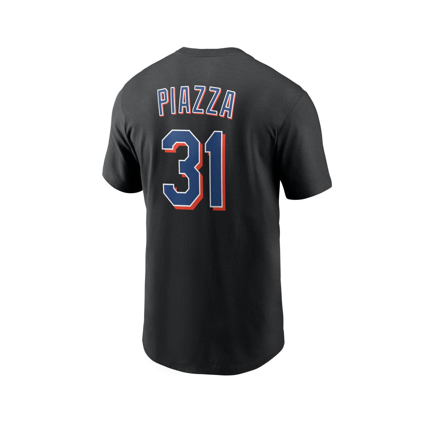 Men's Mike Piazza Black New York Mets Cooperstown Collection Name & Number T-Shirt