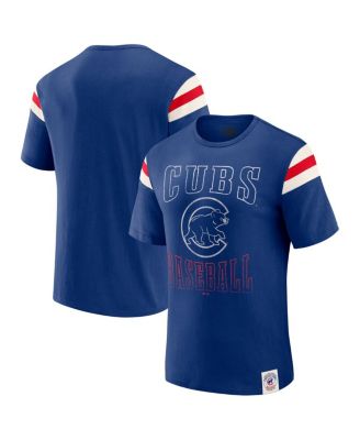 Darius Rucker Collection By Men's Royal Chicago Cubs Distressed Sleeve Stripe T-Shirt
