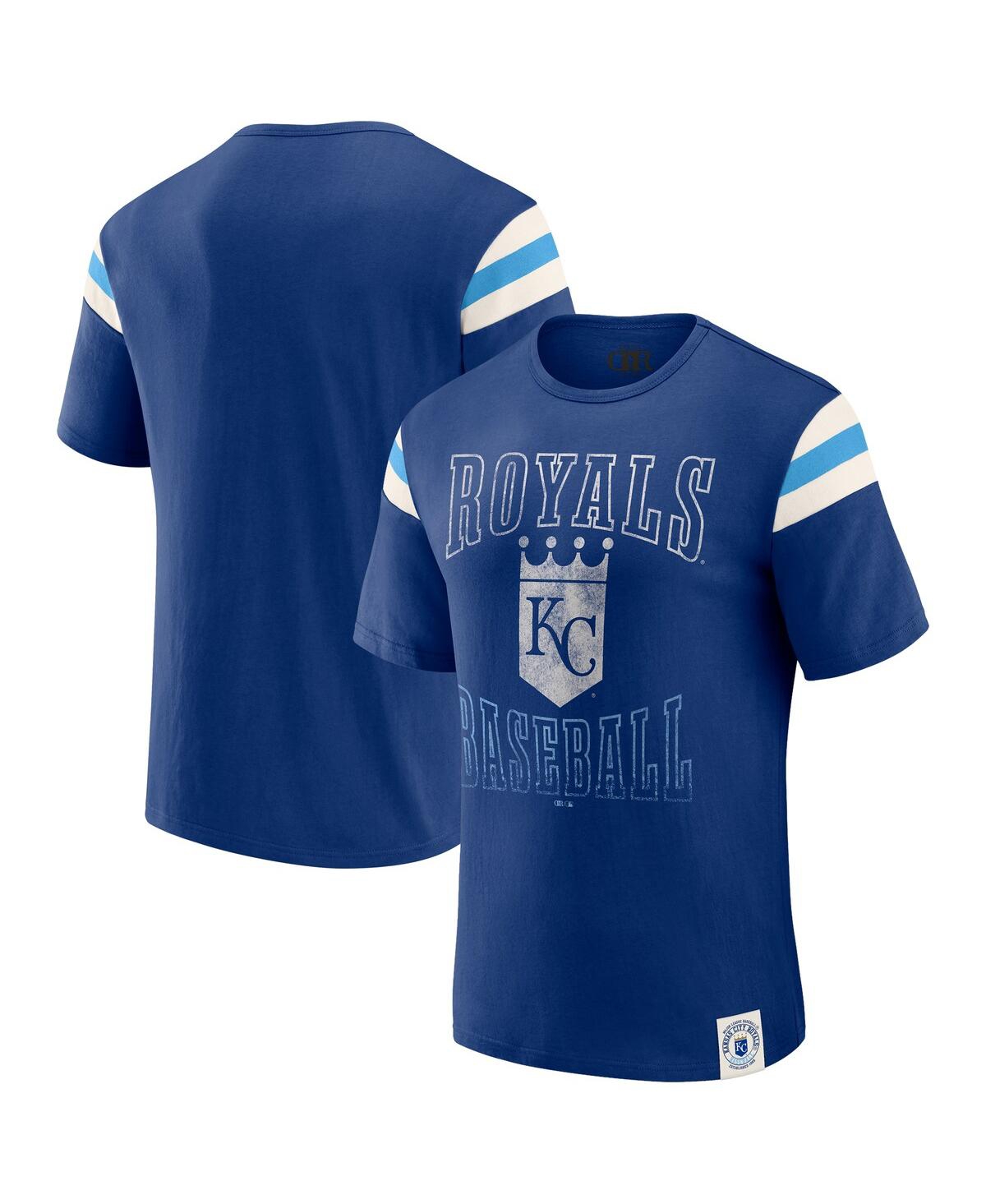 Darius Rucker Collection By Fanatics Men's Royal Kansas City Royals Distressed Sleeve Stripe T-Shirt - Royal