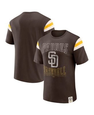 Darius Rucker Collection By Men's Brown San Diego Padres Distressed Sleeve Stripe T-Shirt