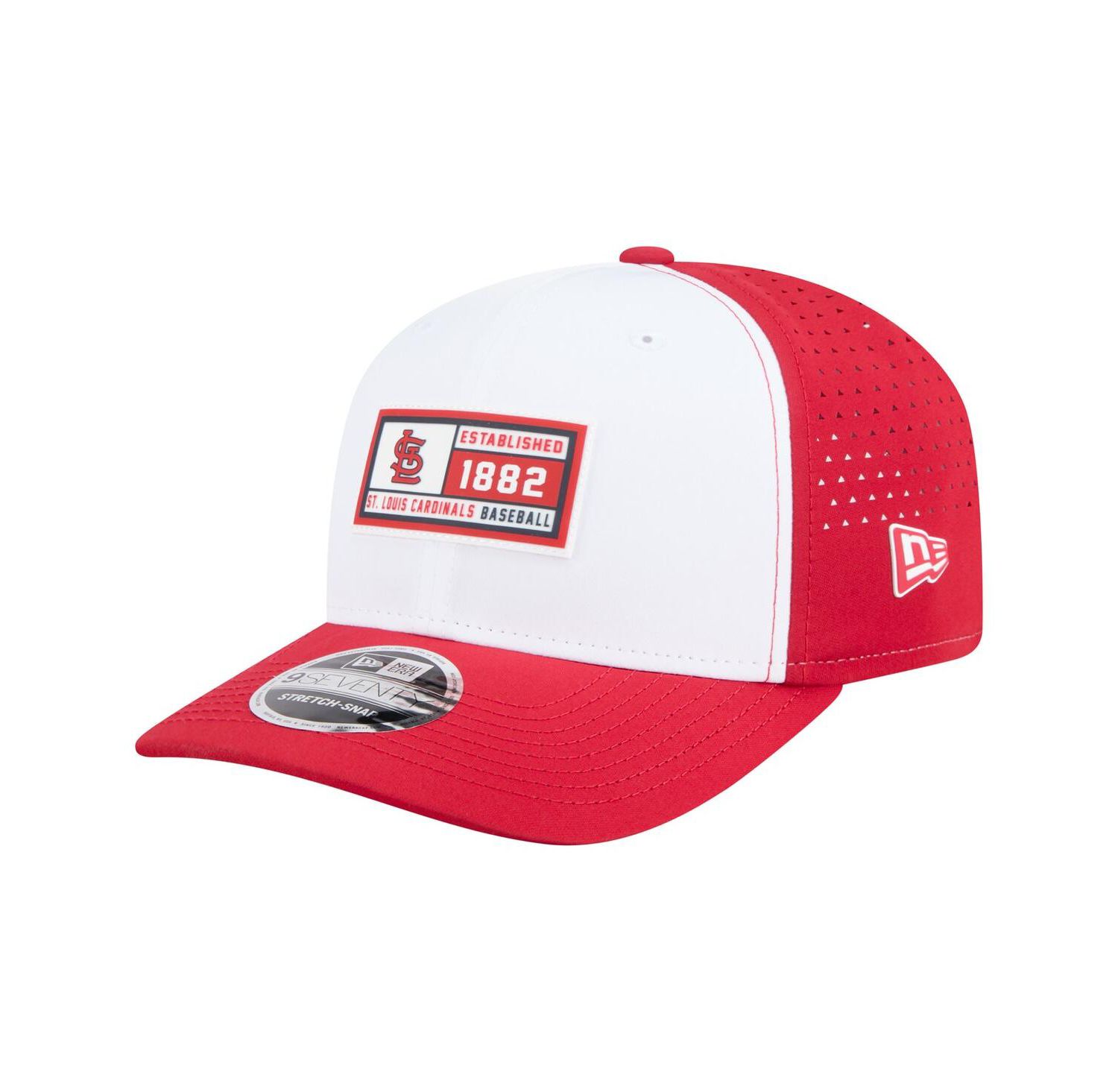 Men's White/Red St. Louis Cardinals Established Patch 9SEVENTY Adjustable Hat