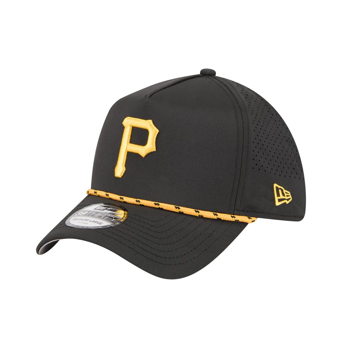 Мужская кепка New Era Black Pittsburgh Pirates 39THIRTY A-Frame Perforated Flex Hat — фото 1