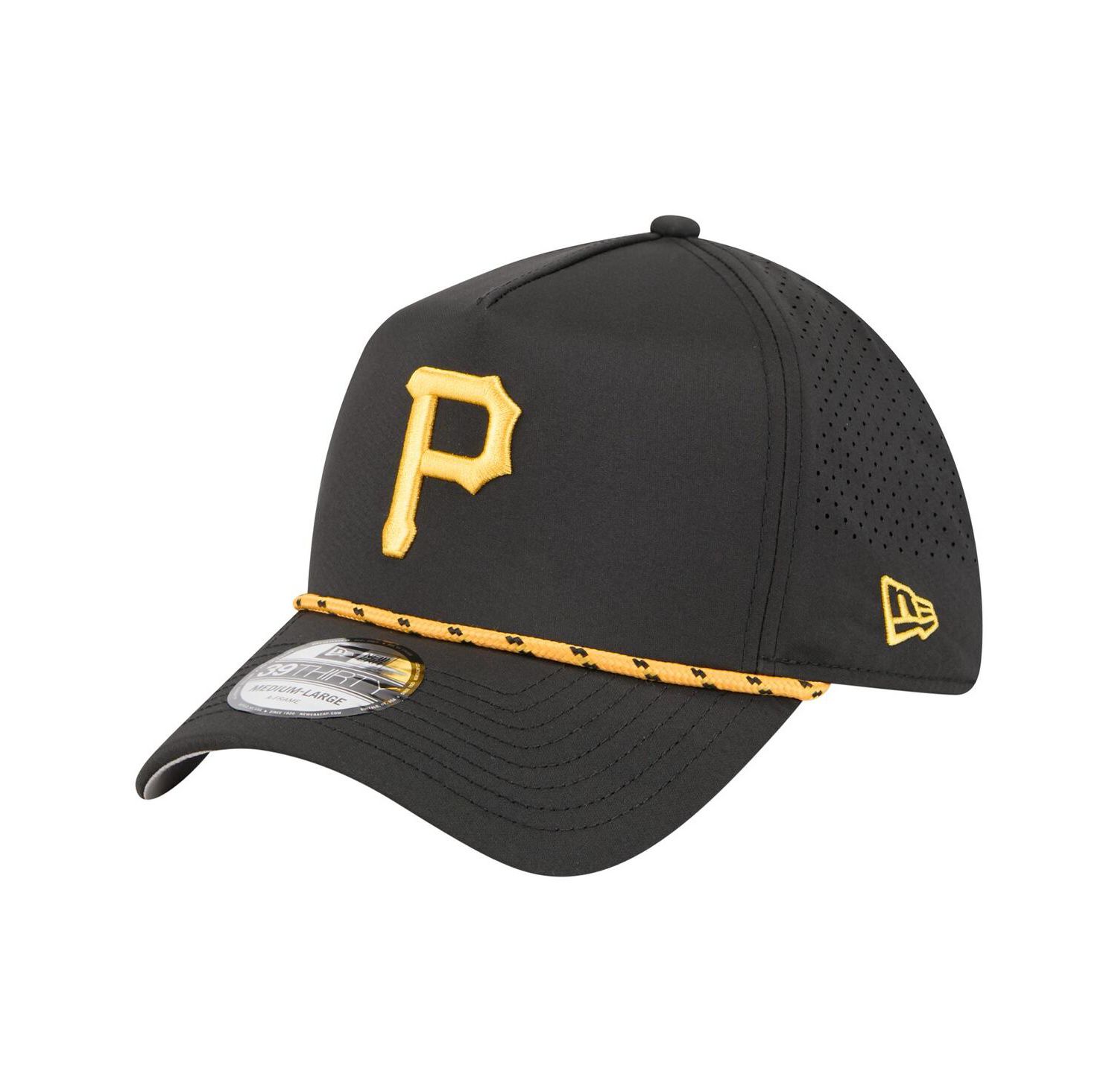 Men's Black Pittsburgh Pirates 39THIRTY A-Frame Perforated Flex Hat