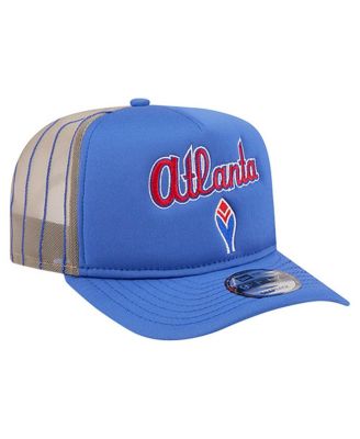 Men's Royal Atlanta Braves Vintage Arched Foam Front 9FIFTY A-Frame Adjustable Trucker Hat