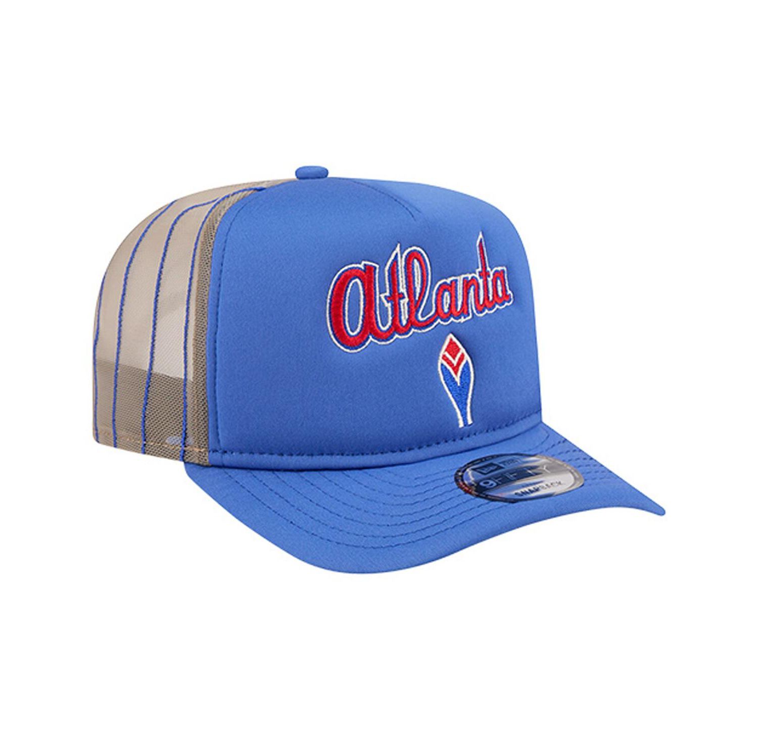 Men's Royal Atlanta Braves Vintage Arched Foam Front 9FIFTY A-Frame Adjustable Trucker Hat