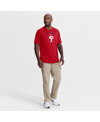 Men's Red Philadelphia Phillies Authentic Collection Batting Practice Pre-Game Raglan Dri-FIT T -Shirt