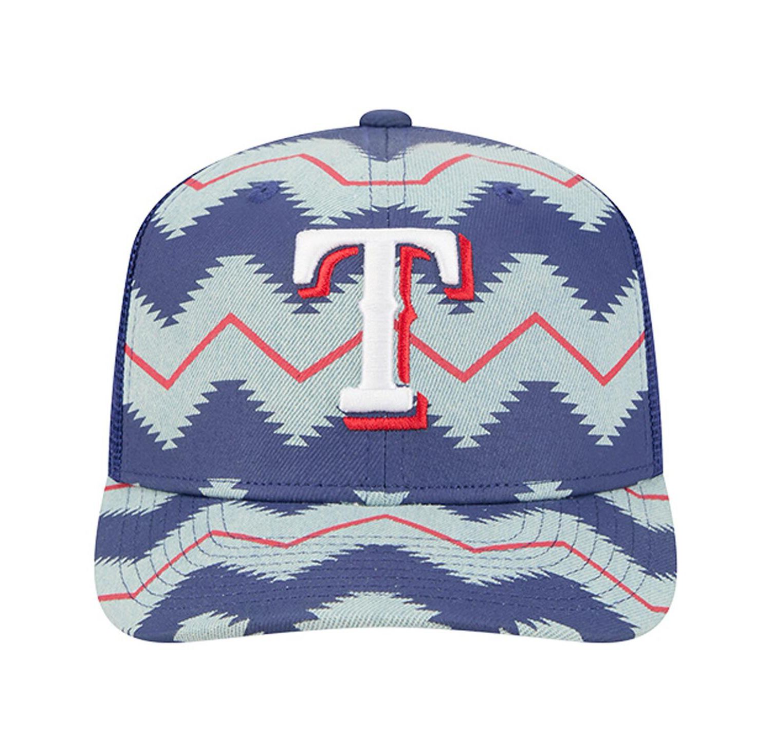 Men's Denim/Royal Texas Rangers Aztec Denim 9SEVENTY Adjustable Hat