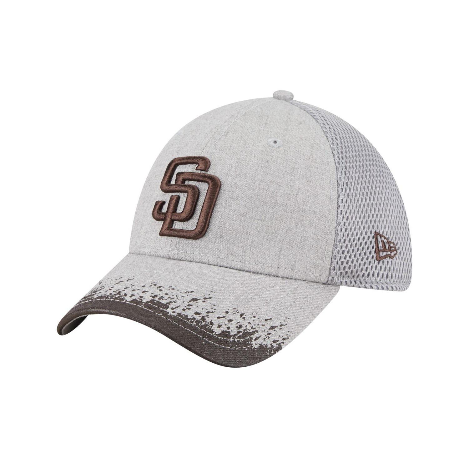 Men's Gray San Diego Padres Visor Paint Splatter 39THIRTY Flex Hat