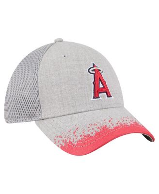 Men's Gray Los Angeles Angels Visor Paint Splatter 39THIRTY Flex Hat