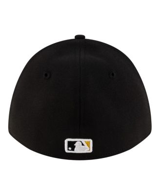 Men's Black Pittsburgh Pirates Player Replica 39THIRTY M-Crown Flex Hat