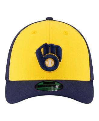 Men's Gold/Navy Milwaukee Brewers Player Replica 39THIRTY M-Crown Flex Hat