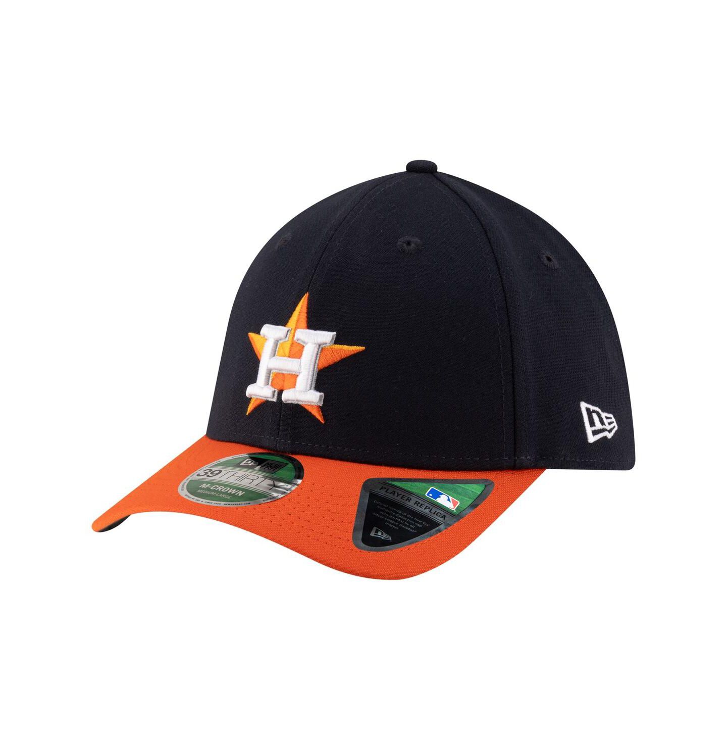 Мужская кепка New Era Navy Houston Astros Player Replica 39THIRTY M-Crown Flex Hat — фото 1