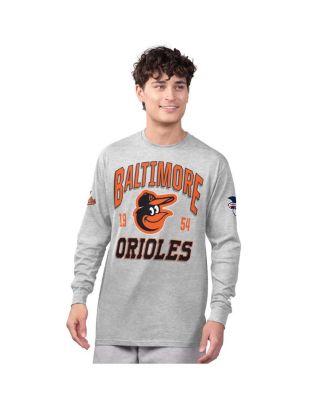 Men's 2-Pack Heather Gray/Orange Baltimore Orioles Long Sleeve Short Sleeve T-Shirt Set