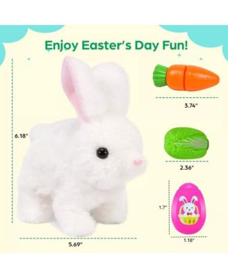 Interactive Easter Plush Bunny with Carrot Cabbage & Spinner Egg Toys