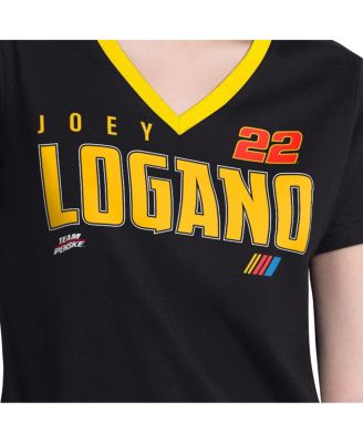 Women's Black Joey Logano Best Team V-Neck T-Shirt
