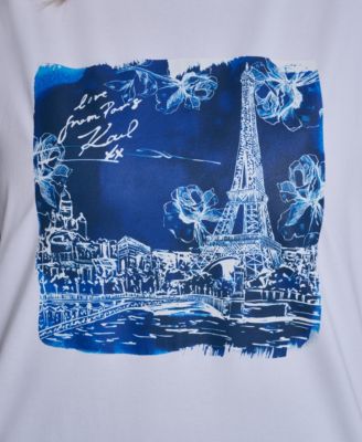 Plus Size Watercolor Paris Crewneck T-Shirt