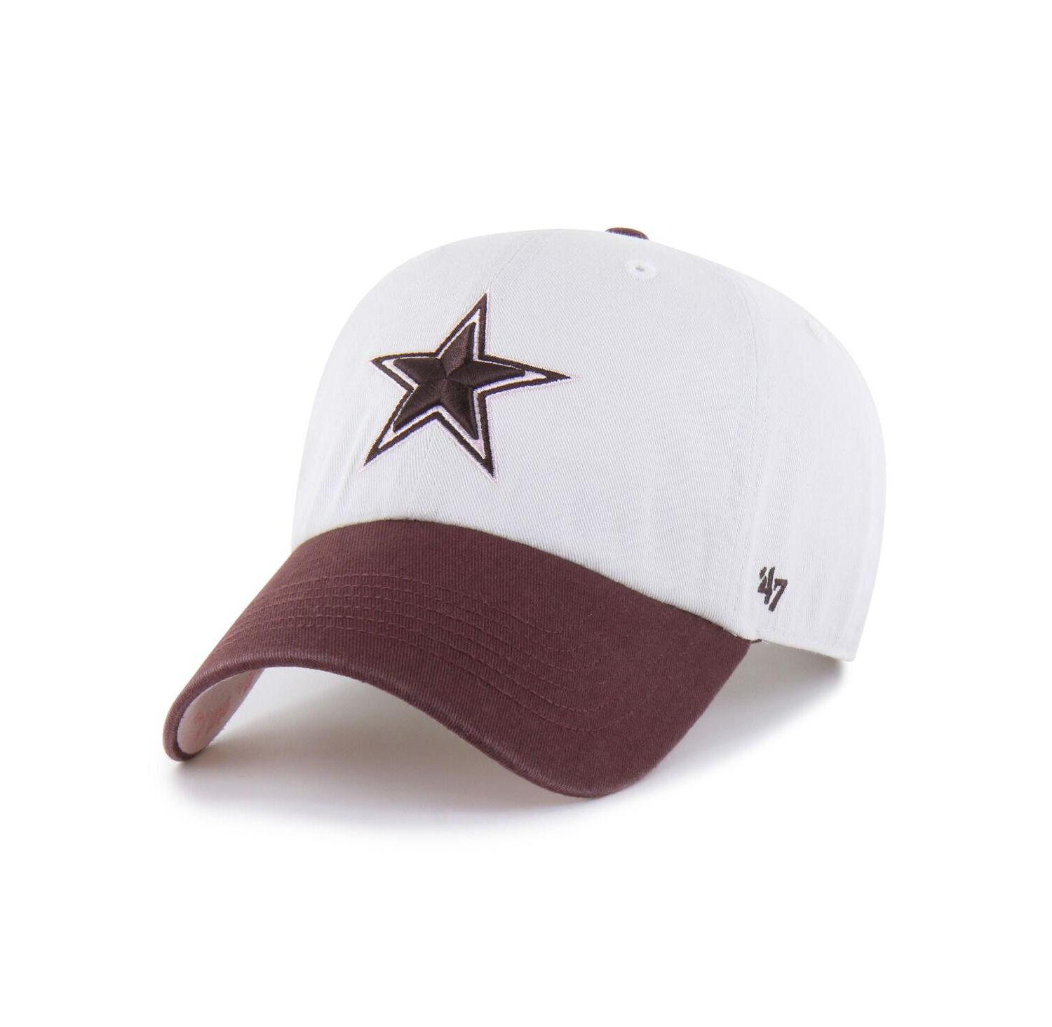 Men's and Women's Stone/Burgundy Dallas Cowboys Love Letter Clean Up Adjustable Hat