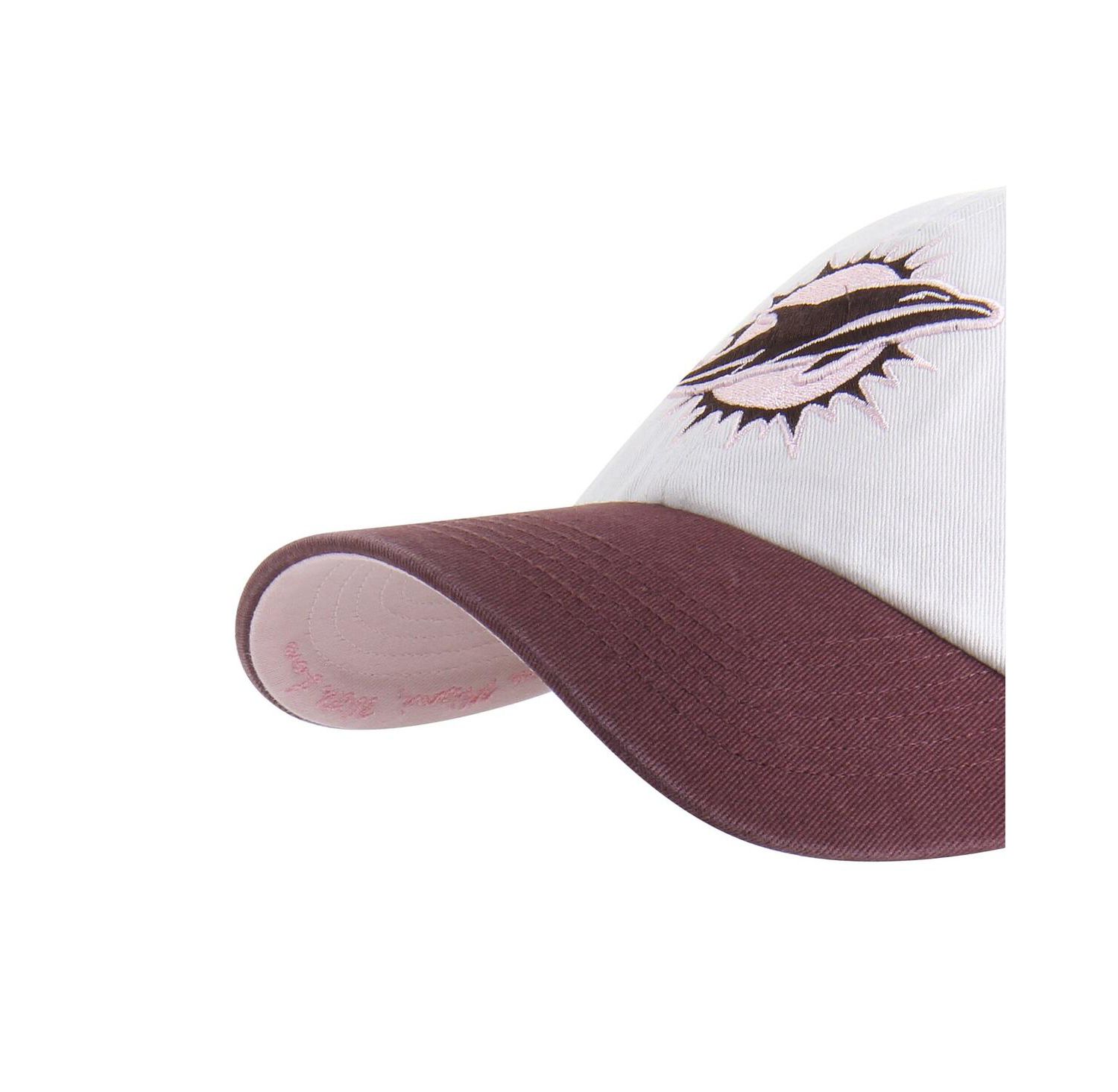 Men's and Women's Stone/Burgundy Miami Dolphins Love Letter Clean Up Adjustable Hat