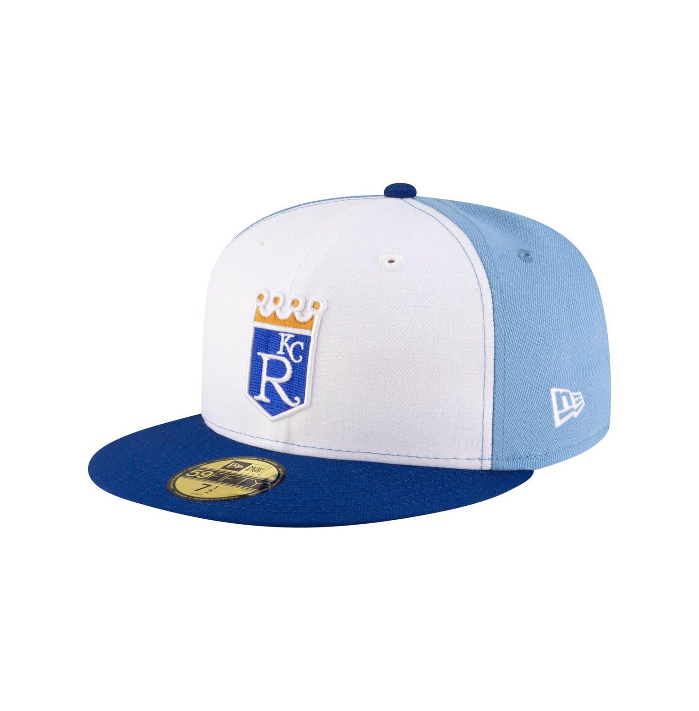 Мужская кепка New Era White/Light Blue Kansas City Royals Authentic Collection On-Field 59FIFTY Fitted Hat — фото 1