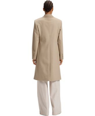 BOSS by Women's Wool Regular-Fit Peak Lapels Coat