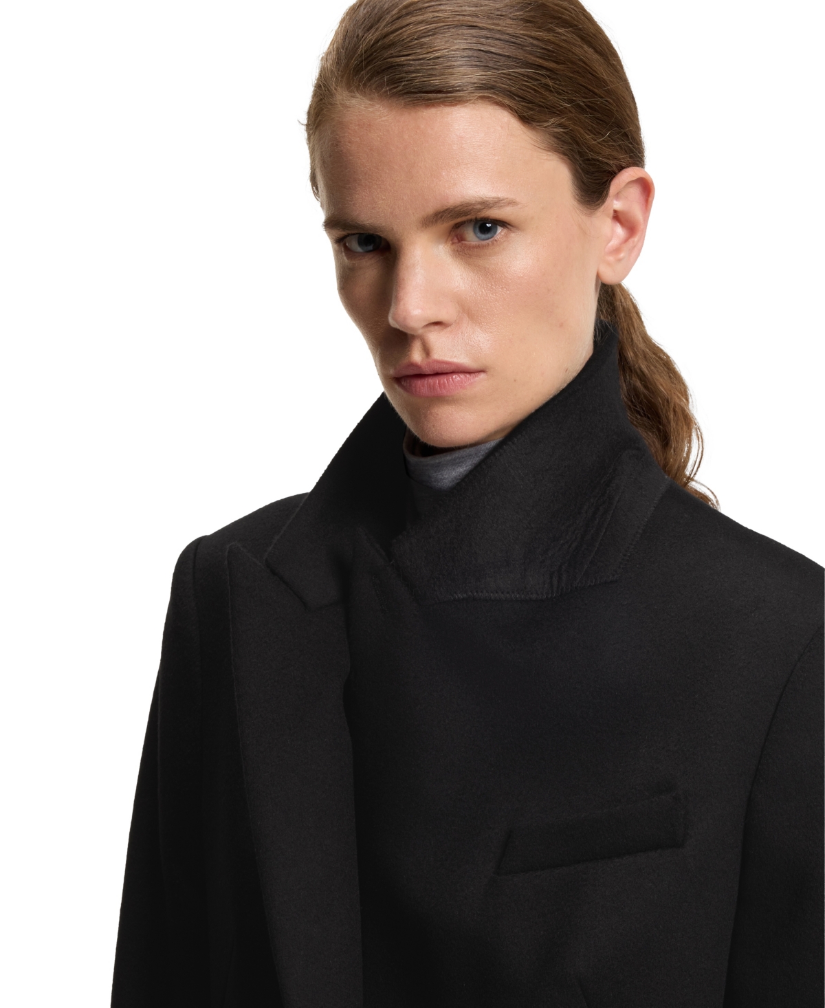 Boss by Hugo Women's Wool Regular-Fit Peak Lapels Coat