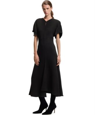BOSS by Women's Keyhole-Neckline Soft Crepe Dress
