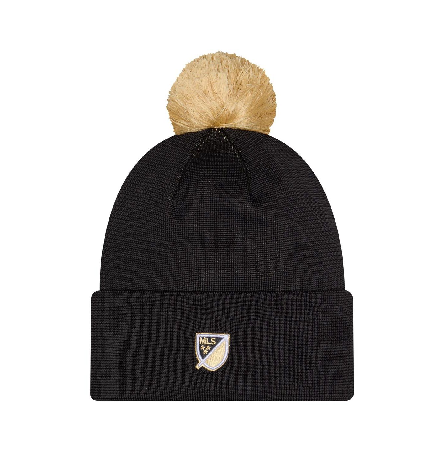 Мужские головные уборы New Era Black Lafc 2026 Jersey Hook Cuffed Knit Hat with Pom — фото 2