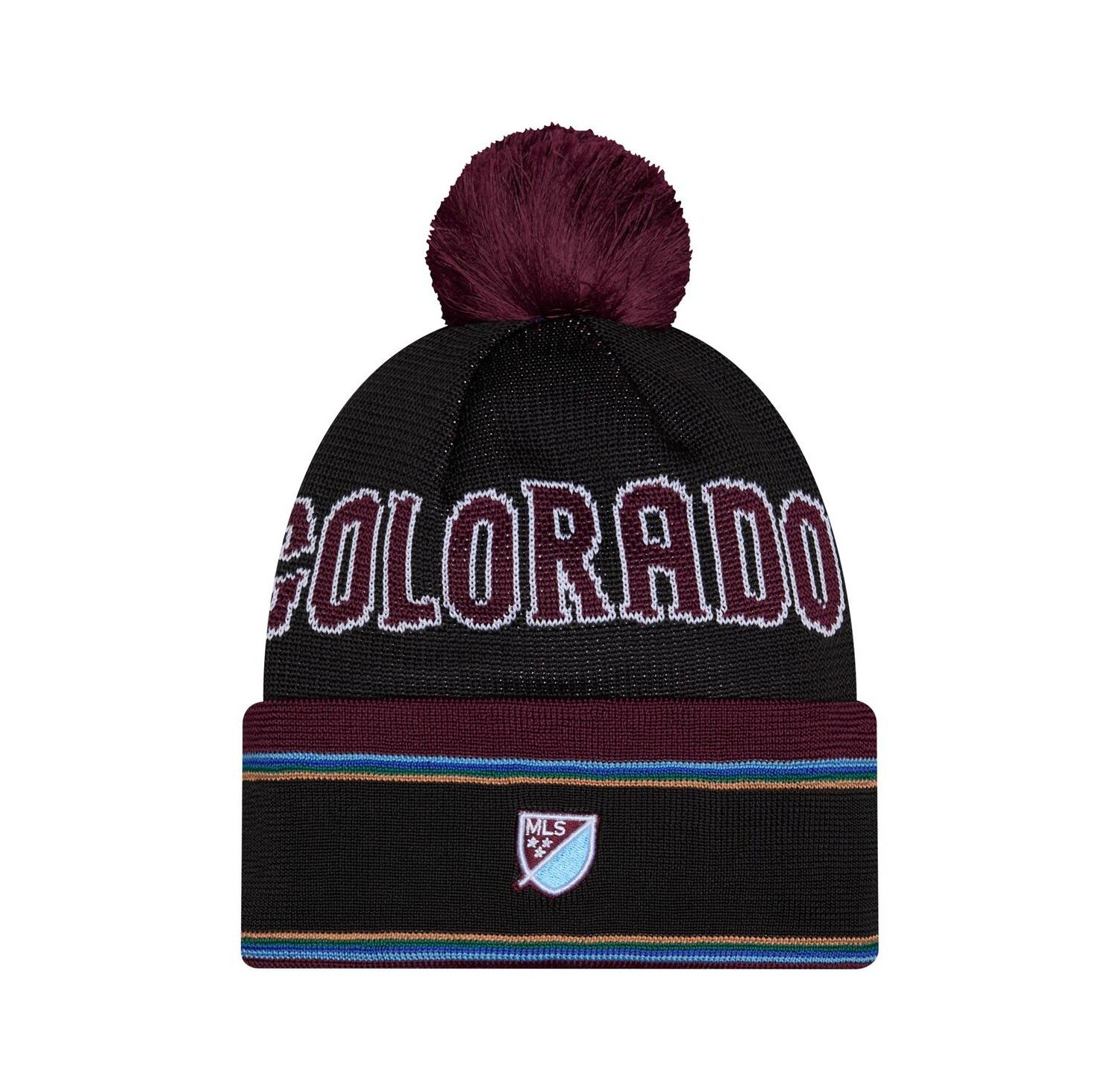 Men's Black Colorado Rapids 2026 Jersey Hook Cuffed Knit Hat with Pom