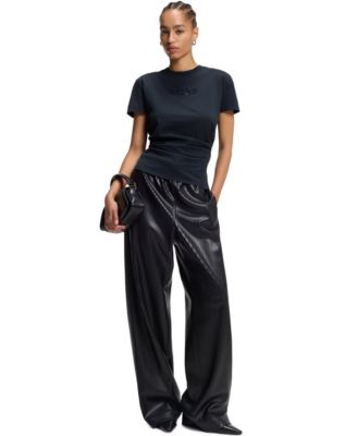 BOSS by Women's Mercerised Cotton Slim-Fit T-Shirt