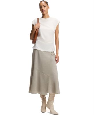 BOSS by Women's Melange Virgin Wool A-Line Skirt