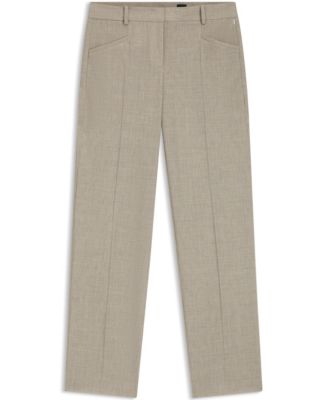 Women's M&eacute;lange Virgin Wool Relaxed-Fit Pants