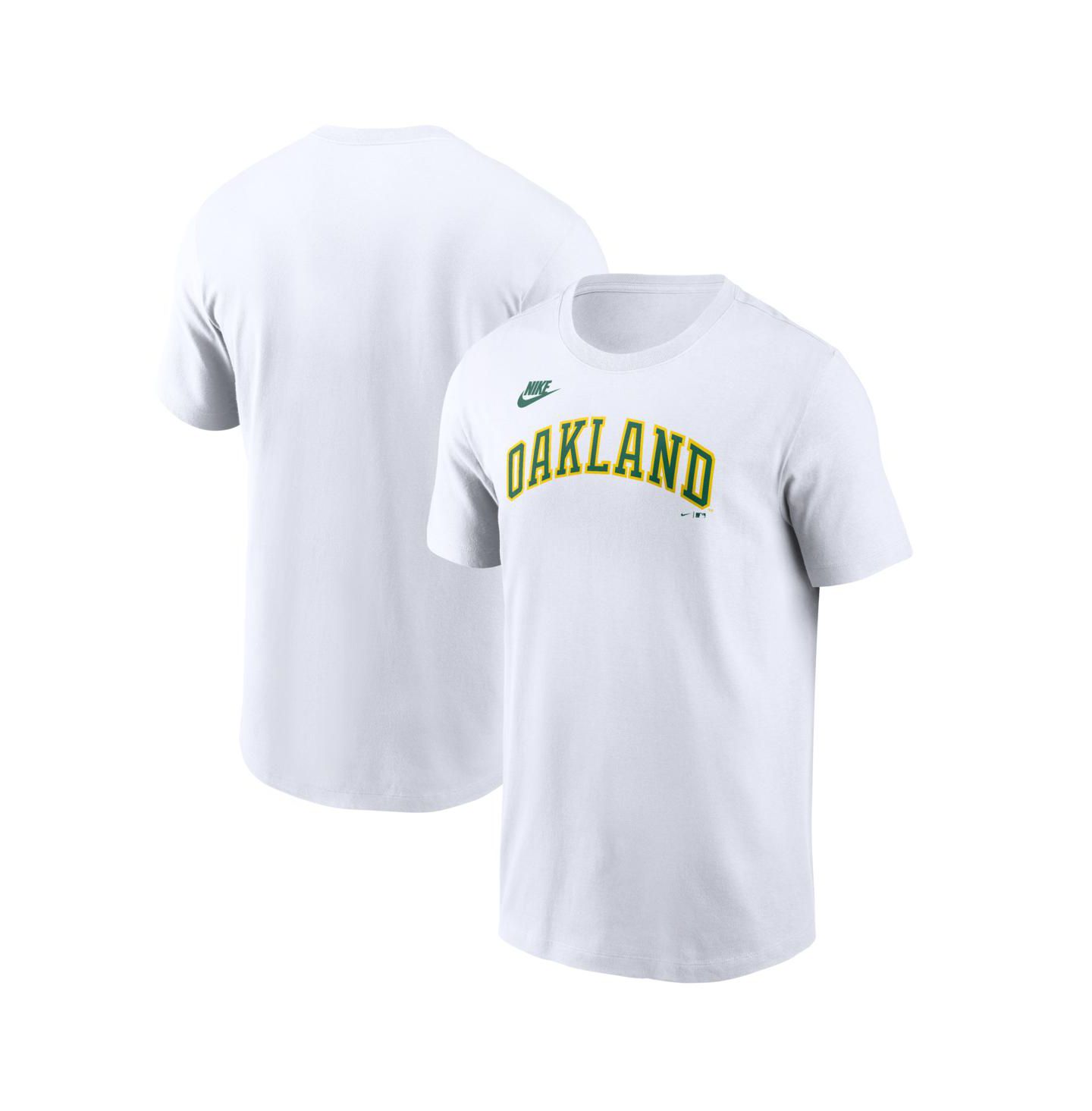 Мужская футболка Nike White Oakland Athletics Cooperstown Collection Wordmark — фото 1