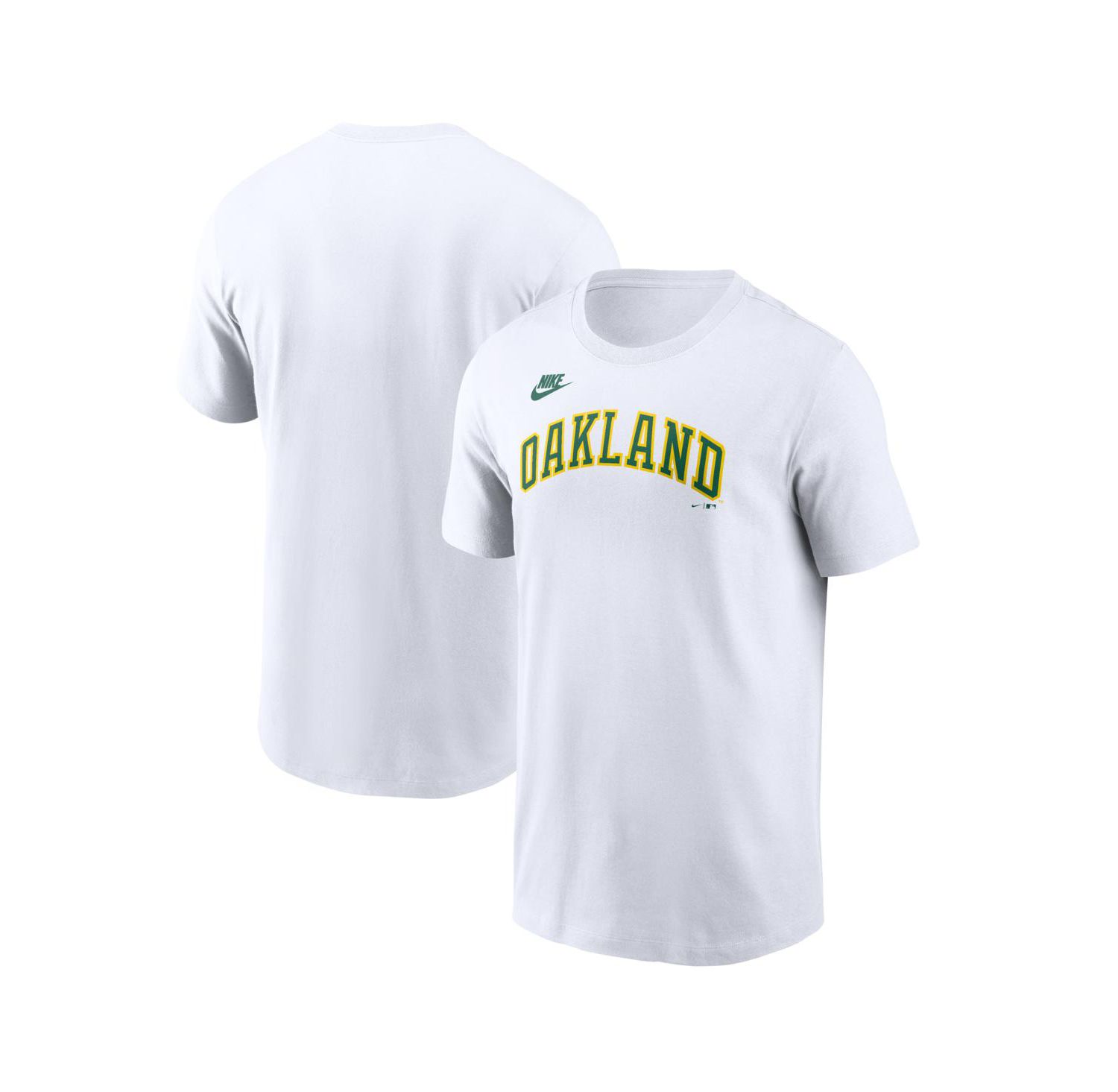 Men's White Oakland Athletics Cooperstown Collection Wordmark T-Shirt
