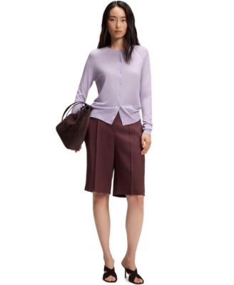 BOSS by Women's Extra-Fine Merino Wool Button-Up Cardigan Sweater