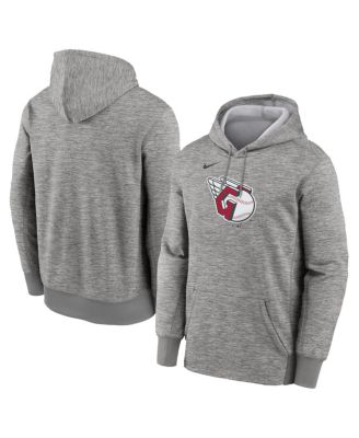 Men's Heather Gray Cleveland Guardians Primary Logo Therma Hoodie