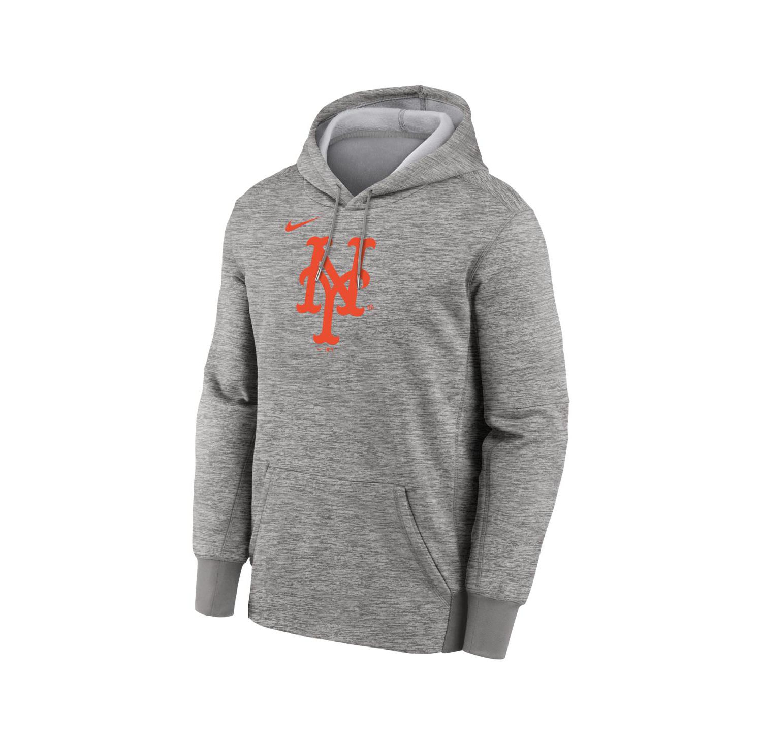 Men's Heather Gray New York Mets Primary Logo Therma Hoodie