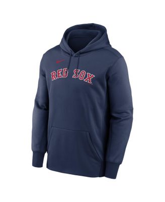 Men's Navy Boston Red Sox Primary Wordmark Therma Hoodie