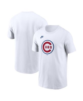 Men's White Chicago Cubs Cooperstown Collection Logo T-Shirt